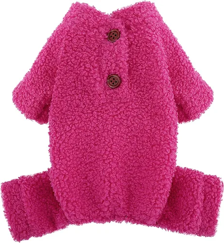 Vista 8 de Pijamas de forro polar para perros pequeños, ropa de cachorro de 4 patas para perro, pijamas para perros pequeños para otoño e invierno, ropa cálida