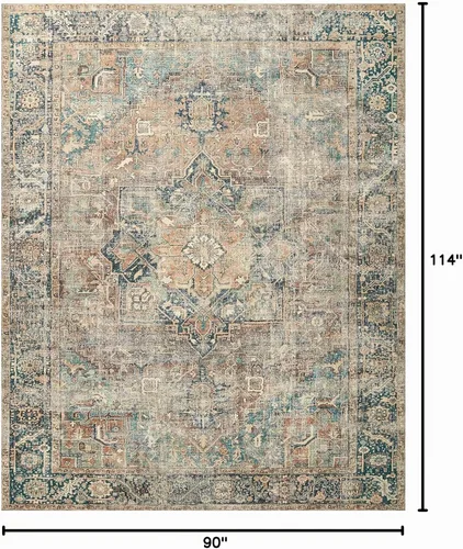 Vista 2 de Loloi Margot - Alfombra de área terracota/laguna de 7'-6" x 9'-6