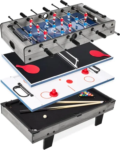 Vista 8 de Best Choice Products 4-in-1 Multi Game Table, Childrens Combination Arcade Set w/Pool Billiards, Air Hockey, Foosball and Table Tennis