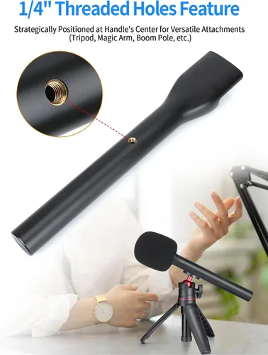 Vista 6 de YOUSHARES Lavalier - Mango de micrófono para RODE Wireless GO/GO 2/ME/Pro y DJI Mic 1/2, incluye bandera de micrófono y parabrisas de espuma