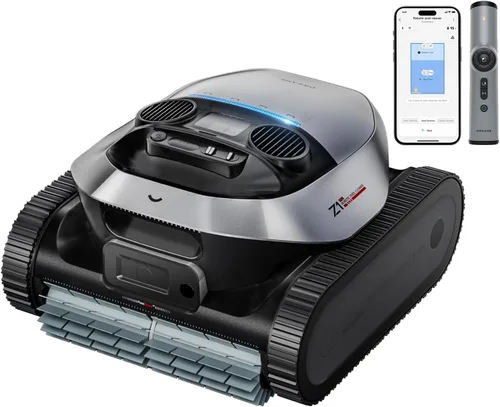 Vista 8 de DREAME Z1 Pro - Limpiador robótico inalámbrico para piscinas con kit de limpieza, control remoto LiFi, succión de 8000 GPH, limpieza horizontal