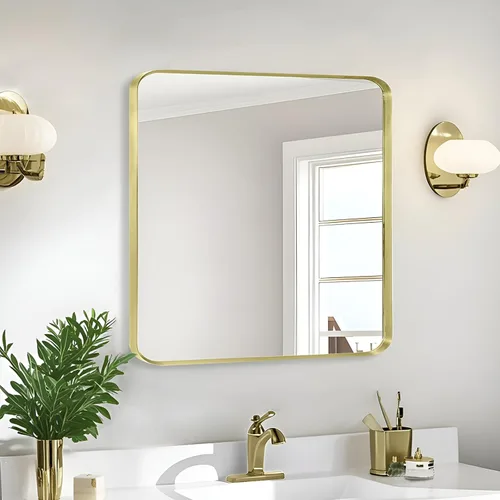 Vista 53 de Espejo arqueado negro de 16" x 20", espejo de pared para baño con arco, espejo de tocador de baño con marco de metal y parte superior arqueada