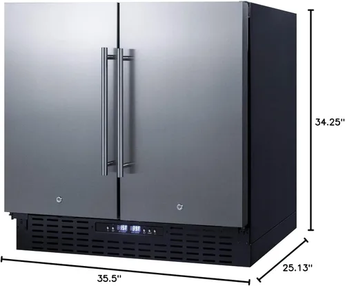 Vista 9 de 36 in. 5.8 CU. FT. Refrigerador integrado lado a lado con congelador en acero inoxidable, COUN