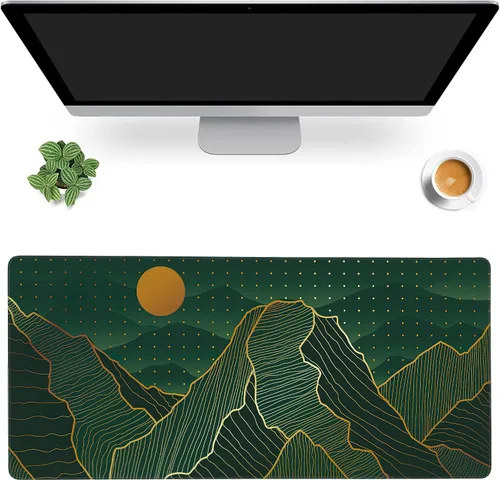 Vista 8 de MIOAOSRT Alfombrilla de mouse extendida, bonita alfombrilla de mouse extendida para juegos de fresa, base de goma antideslizante grande con bordes