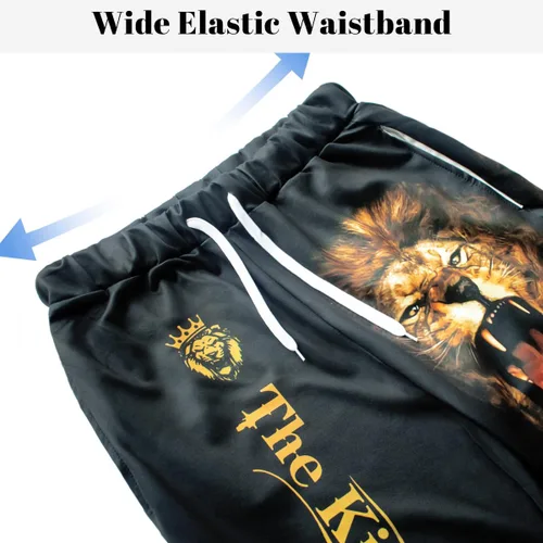 Vista 5 de Lion King - Conjunto de sudadera con capucha para hombre con estampado 3D para hombres grandes y altos, 2 piezas