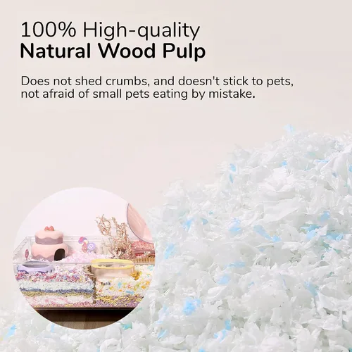 Vista 3 de Ropa de cama de papel natural suave 99% libre de polvo con control de olores, para hámsters, conejillos de indias, conejillos, conejillos