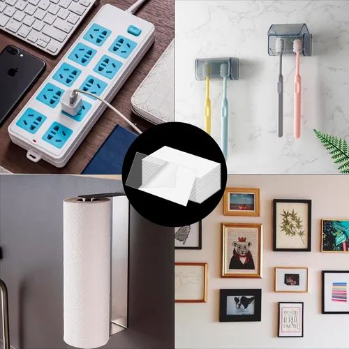 Vista 6 de LUEXBOX Cinta de montaje de doble cara resistente, nano cinta para ducha, cuadrados de montaje, almohadilla adhesiva transparente para paredes