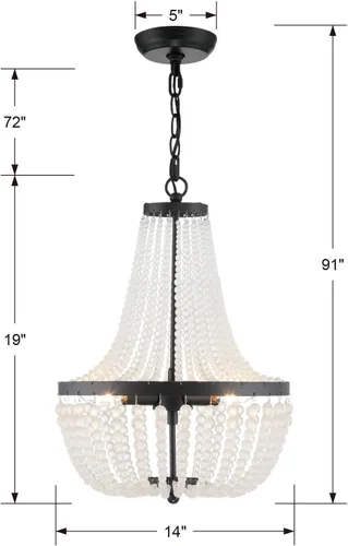 Vista 6 de Crystorama Rylee - Lámpara de araña negra mate de 3 luces Negro