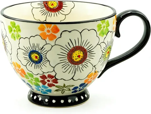 Vista 10 de Juego de 2 tazas de café de cerámica de 12 onzas para mujeres y hombres