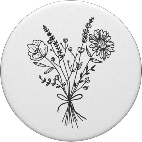 Vista 3 de PopSockets PopSockets Swappable PopGrip PopGrip de flores silvestres blancas