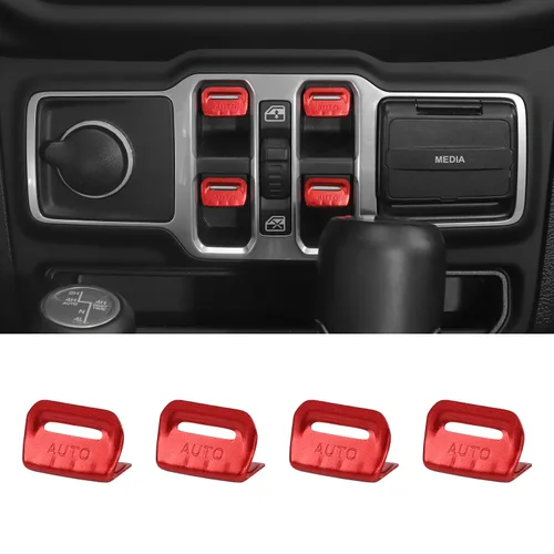 Vista 8 de CheroCar Cubierta de botón para interruptor de ventana Jeep JL, accesorios interiores para Jeep Wrangler JL JLU 2018-2022, Gladiator JT 2020-2022