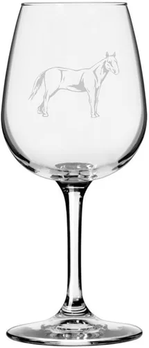 Vista 80 de Abaco Barb Body Horse - Copa de vino grabada multiusos (12.75 onzas) Unique Gifts for Horse Lovers, Personalized Wine Glasses, All-Purpose