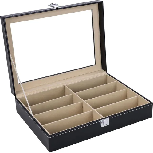 Vista 7 de AUTOARK Leather 8 Piece Eyeglasses Storage and Sunglass Glasses Display Case Organizer