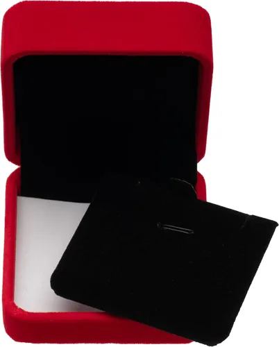 Vista 2 de Caja de regalo clásica de terciopelo para collar colgante (rojo y negro)