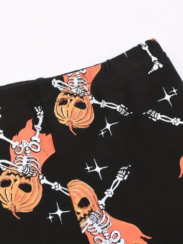 Vista 6 de Little Hand Pijamas de esqueleto para niños pequeños, pijamas que brillan en la oscuridad, conjuntos de pantalones para niños