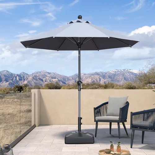 Vista 110 de PURPLE LEAF - Sombrilla de patio rectangular de 6' x 4', sombrilla de mesa para exteriores con marco de aluminio, sombrilla de mercado, sombrilla