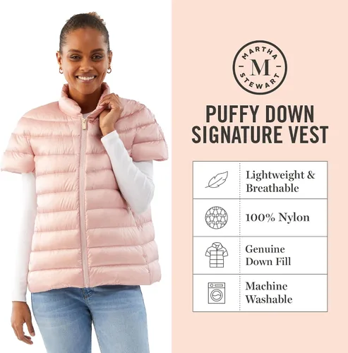 Vista 4 de Martha Stewart - Chaleco inflado de mujer - Chaqueta de plumón para mujer