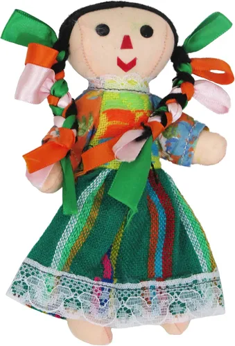 Vista 5 de Leos Imports Muñeca de trapo mexicana de 5 a 6 pulgadas de alto