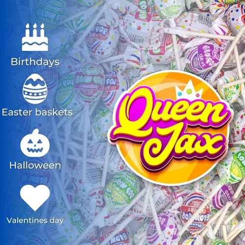 Vista 6 de Blow Pops - Bolsa de 1 libra - QUEEN JAX - Caramelos a granel - Paletas - Caramelos a granel - Bolsa de dulces - Caramelos a granel envueltos