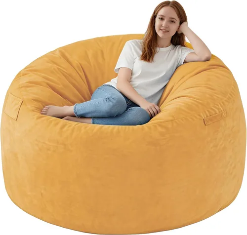 Vista 80 de Silla de Puf de 2 pies, Sillas de Puf Cómodas con Relleno de Espuma Viscoelástica, Sofá de Puf Esponjoso con Cubierta de Terciopelo Holandés, Sillas
