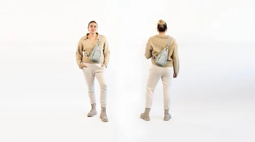 Vista 7 de Antik Kraft - The Tasha - Mochila cruzada de cuero vegano suave para mujer