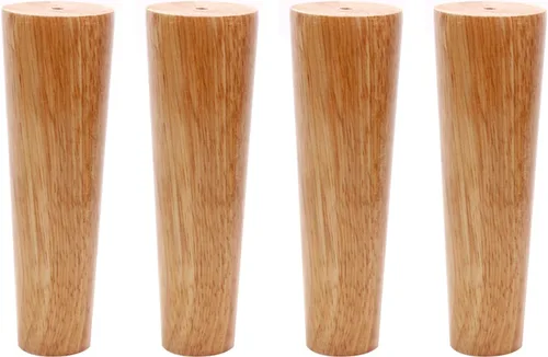 Vista 13 de Patas de madera maciza de roble barniz, patas rectas, patas de mesa de café, 2.4 – 27.6 in, para tocador, armario, con placa de montaje, tornillos
