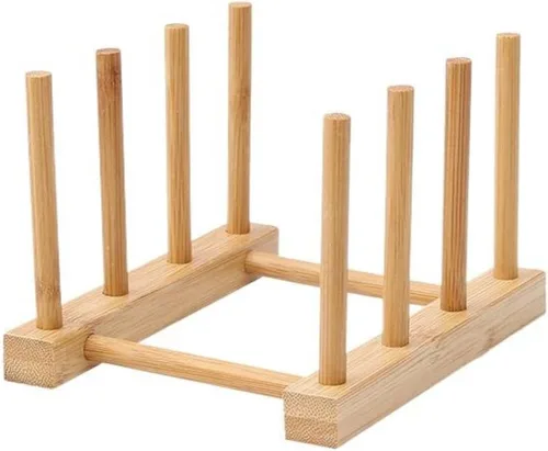 Vista 2 de KazUp Simple Madera Cocina Bowl Rack Placa Plato Olla Tapa Rack Hogar Almacenamiento Rack