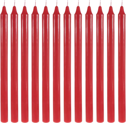Vista 35 de Mega Candles 48 velas cónicas negras rectas sin perfume, vela de cera vertida a mano de 4 x 3/4 pulgadas, decoración del hogar, recepciones de boda