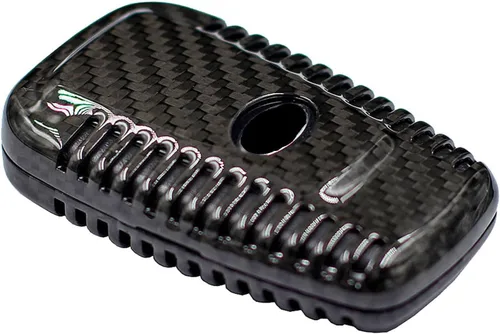Vista 5 de Funda para llavero de fibra de carbono genuina para Toyota 86 GT86 Avalon C-HR Camry Corolla Highlander Land Cruiser Prado Prius RAV4 2016-2023
