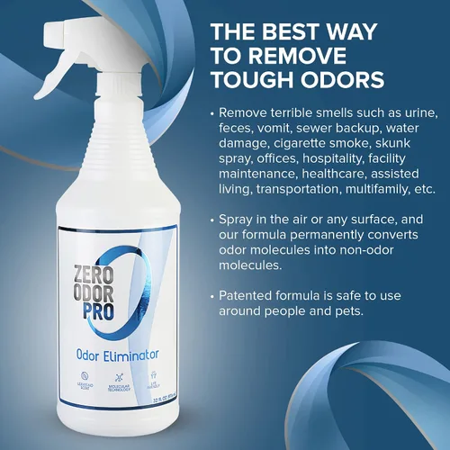 Vista 6 de Zero Odor Pro - Eliminador de Fuerza Comercial Neutralizador de Olores, Desodorizante de Habitación Eliminador de Olores Mohosos - Spray Disparador