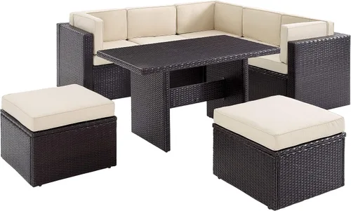 Vista 8 de Crosley Furniture Palm Harbor - Silla seccional para exteriores sin brazos, sillas de mimbre para patio, porche, terraza, patio trasero