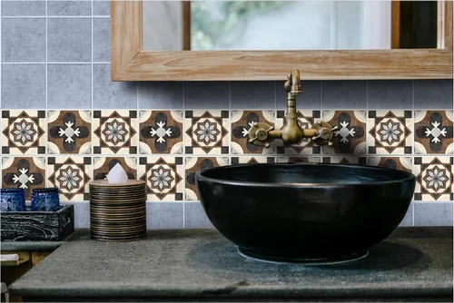Vista 18 de IRI-GIRI Adhesivos para azulejos de loseta en muro Calcomanías de pared de vinilo impermeables de 4 x 4 pulgadas para cocina y baño Azulejos