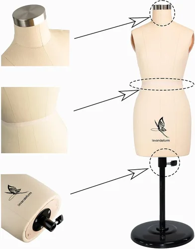 Vista 7 de Forma de vestido de media escala 1:2 maniquí de costura en miniatura de tamaño medio. directamente en el interior del cuerpo