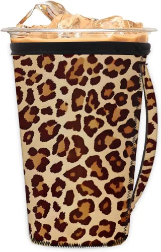 Vista 12 de Funda aislante reutilizable de neopreno con piel de camuflaje del ejército para bebidas, con asa, para la mayoría de cafés o bebidas heladas, 16-18