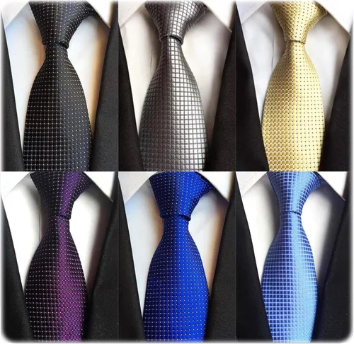 Vista 12 de WeiShang Lote de 6 corbatas clásicas de seda para hombre, corbatas tejidas jacquard Style 29