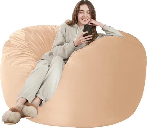 Vista 16 de HABUTWAY Silla de Puf de 2 Pies, Puf de 2' de Sillones Pequeños con Relleno, Silla de Puf en Forma de Lágrima de Terciopelo Ultra Suave con Funda