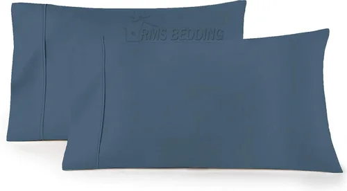 Vista 21 de Juego de sábanas de 4 piezas, algodón egipcio de 600 hilos, juego de ropa de cama de lujo que se adapta a bolsillos de hasta 18 pulgadas de Azul