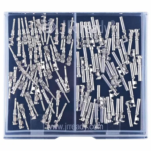 Vista 8 de JRready ST6356-12 Deutsch Conectores y enchufes chapados en oro tamaño 12, terminales de barril cerrados Calibre de alambre 12-16, 20 pares macho