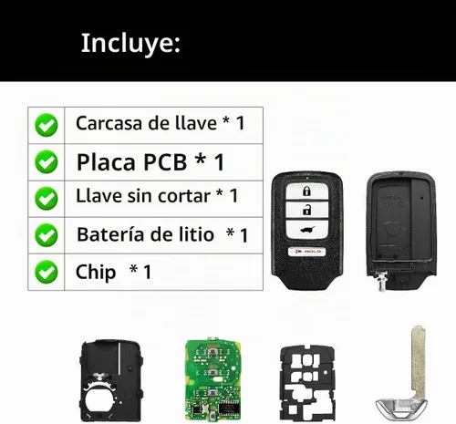 Vista 6 de Repuesto para Honda Civic Odyssey Pilot LX CR V 2017 2018 2019 2020 Control remoto KR5V2X 4 botones 433MHz