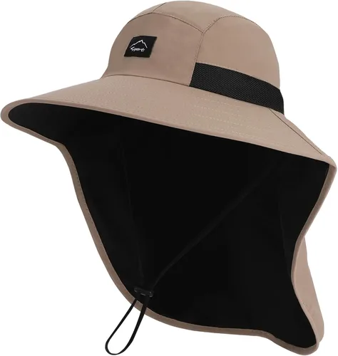 Vista 3 de Rosoz Sombrero de sol al aire libre para hombres y mujeres, UPF 50+sombrero caqui (1pack-khaki)