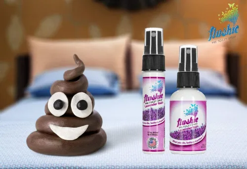 Vista 4 de Flushie - Aerosol preinodoro para desodorante de olores de inodoro... (lavanda, paquete de 2)
