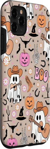 Vista 3 de Funda retro occidental para iPhone 11 Pro Max Fantasma Fantasma Vaquero de Halloween