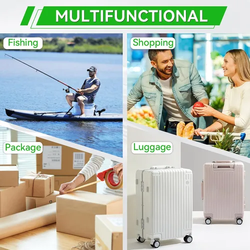 Vista 5 de Báscula de peso de equipaje de 110 libras, báscula digital de alta precisión, báscula portátil con gozkglb accesorios de viaje, báscula de equipaje