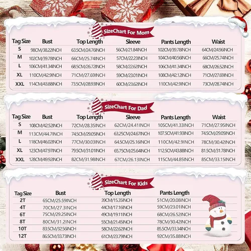 Vista 6 de Oriental eLife Pijamas de Navidad para la familia, conjuntos de pijamas familiares de Navidad a juego, ropa de dormir familiar de Navidad 2023