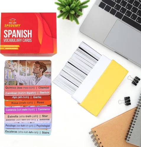 Vista 7 de Tarjetas de vocabulario en español para niños y adultos principiantes - 276 tarjetas de estudio bilingües 720 palabras con portal interactivo