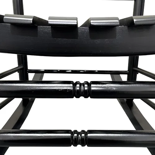 Vista 6 de Mecedora de porche para patio con respaldo alto para uso en interiores y exteriores, mecedora de madera con reposabrazos para adultos, sillas