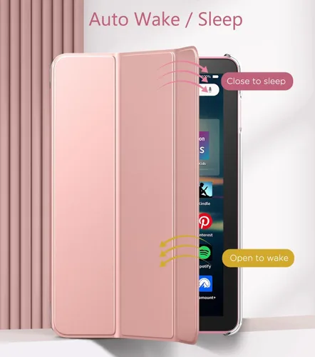 Vista 5 de MoKo Funda para tablet Amazon Kindle Fire HD 8 y 8 Plus (12ª generación/10ª generación, versión 2024/2022/2020) de 8 pulgadas, cubierta de soporte