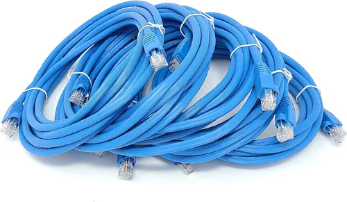 Vista 10 de MICRO CONNECTORS Cable de conexión ultradelgado Cat6A de 1 pie de 28 AWG, color azul (E09-001BL-SLIM)