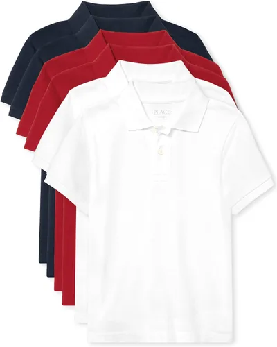 Vista 11 de The Children's Place - Camisa polo de manga corta para bebés y niños pequeños Negro/Blanco 2
