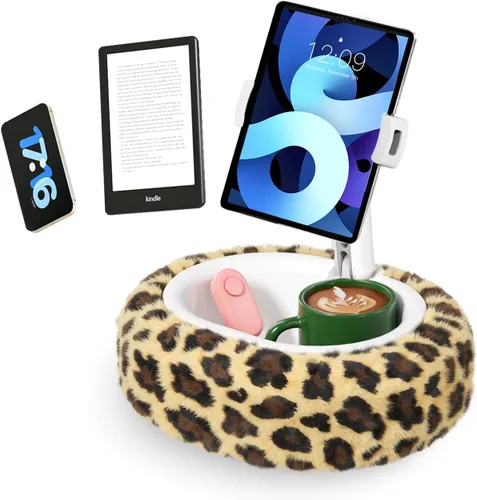 Vista 11 de SupeDesk Soporte de almohada para tableta para cama, soporte ajustable para tableta con cuenco desmontable para aperitivos, soporte para teléfono